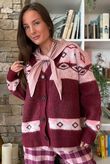 Moorland Lodge Cardigan Burgundy